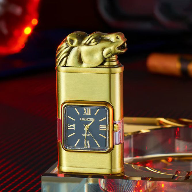 Briquet coupe-vent, montre-bracelet vintage, lampe de poche à jet de flamme