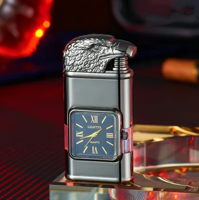 Briquet coupe-vent, montre-bracelet vintage, lampe de poche à jet de flamme