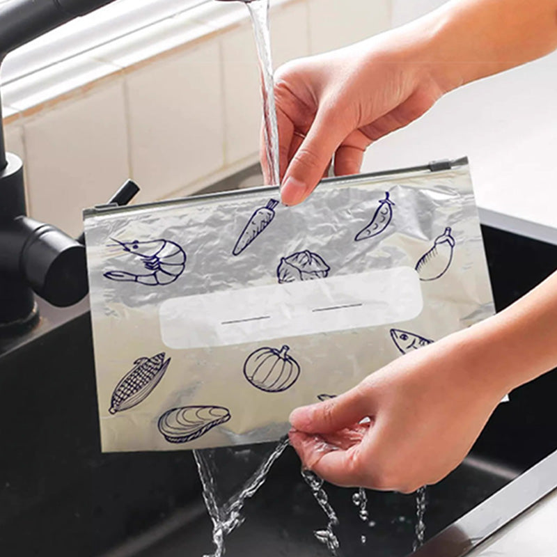 Pack de 30 Sacs de Conservation en Aluminium Réutilisable et Fermable - Parfait pour Stocker et Protéger Vos Aliments!