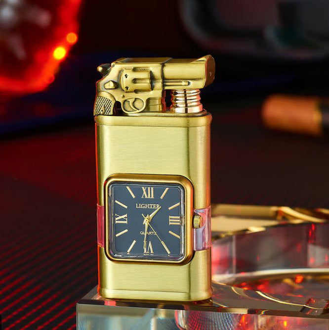 Briquet coupe-vent, montre-bracelet vintage, lampe de poche à jet de flamme