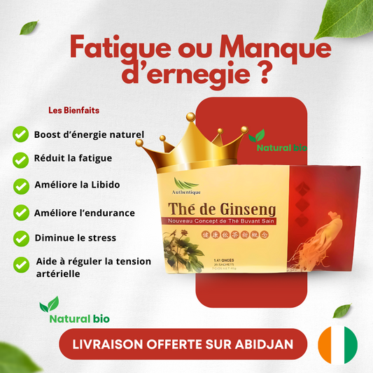 Thé Ginseng : Pack de 20 Thés Contre la Fatigue et la Perte de Puissance Sexuelle
